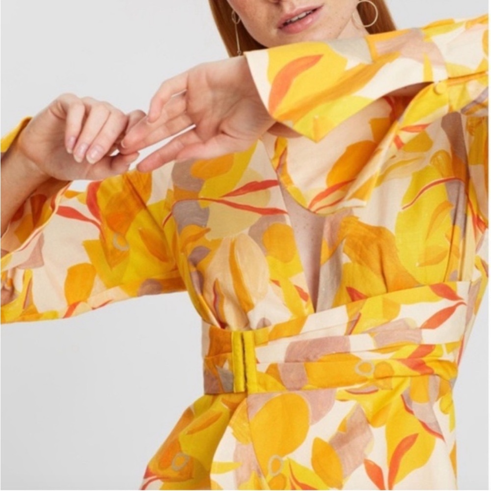 Acler Corcica Linen  Yellow Size 8 Wrap Dress - Picture 8 of 16